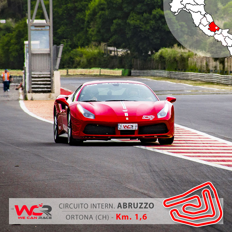 Ferrari 488GTB da 670CV in corsa al circuito internazionale d'Abruzzo